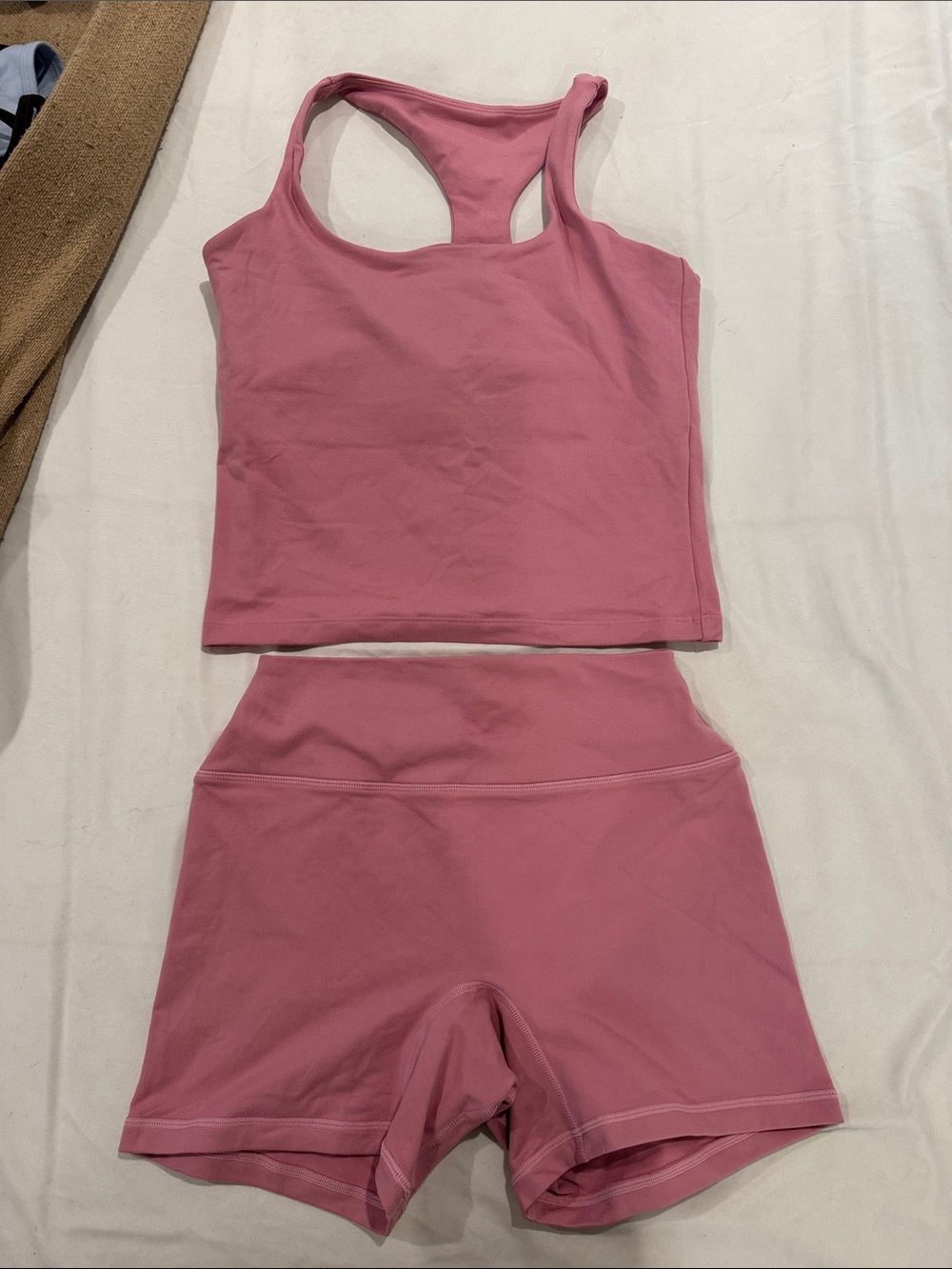 SET Active Formcloud Gloss Dusty Rose Racerback Crop Top & High-Waist Shorts Set